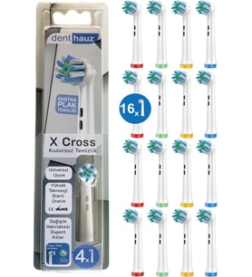 X Cross - Çapraz Açılı Kusursuz Temizlik Oral B Şarjlı Diş Fırçası Yedek Başlığı- 16'lı Yedek Başlık