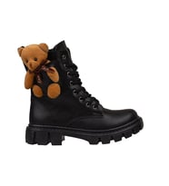 Trend Adımlar Siyah Cute Bear Kız Çocuk Postal Bot