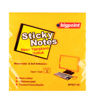 Bigpoint Yapışkanlı Not Kağıdı 75x75mm Neon Turuncu x 12 Adet