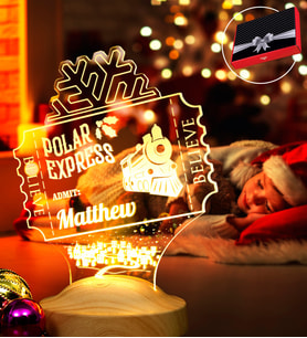 Yeni Yıl Hediyesi, Polar Express Treni Lambası, Kutup Ekspresi, Believe Yazılı Yılbaşı Bileti Kişiselleştirilebilir LED Lamba, Yılbaşı Hediyesi, Yılbaşı Hediye Fikirleri