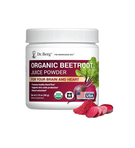 Dr. Berg Raw Organic Beet Powder–90gr 30 Servis USDA Certified Nitric Oxide, Energy, Blood Flow.