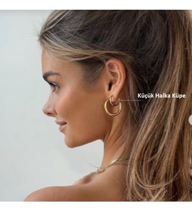 12 mm Cerrahi Çelik Küçük Halka Küpe Gold (Çok Renkli)