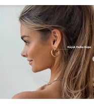 12 mm Cerrahi Çelik Küçük Halka Küpe Gold (Çok Renkli)