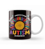 Accept Understand Love Autism Awareness Puzzle Autistic Kupa Bardak Porselen