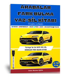 Arabalar Fark Bulma YAZ-SİL Kitabı