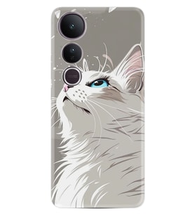 Vivo V50 Lite Kılıf Boutique Baskılı Resimli Beyaz Kedi Pcode -061