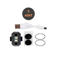 5 Adet Mini Uçak Kanat Led Kablosuz Aircraft Rgb Led Lamba Kablosuz Mini Usb Şarjlı