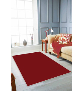 Bordo Sade Desensiz Kaymaz Tabanlı Dekoratif Halı AR011 - 100 x 160 cm