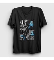 Presmono Unisex Siyah Poster Müzik Dj Sara Landry T-Shirt 513253tt