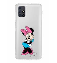 Samsung Galaxy M51  Kamera Korumalı Kapak Minnie Mouse Tasarımlı  Şeffaf  Kılıf