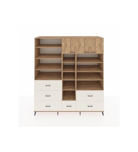 Kronos Dolap 17 Raflı 6 Çekmeceli 3 Kapaklı 220x59x243 Çam-Çam/Aytaşı