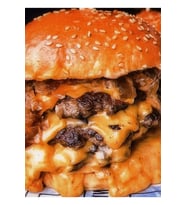 Izgara Peynirli Duble Dana Hamburger : Sevgilisi Çizburger Tablo Ahşap Poster Dekoratif
