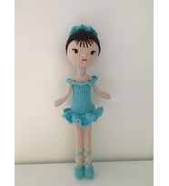 Mavi Balerin Bebek Amigurumi Organik Oyuncak
