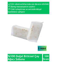 Özel Üretim %100 Doğal Cilt Sorunlarında Etkili Cilt Yüz Saç Vücut Bitkisel Çay Ağacı Sabunu 3 Adet