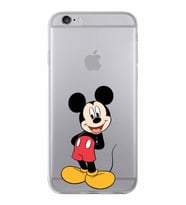 Apple iPhone 6 Plus  Uyumlu Kapak Mickey Mouse Tasarımlı Şeffaf Silikon Kılıf