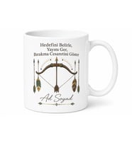 Ok ve Yay Temalı Baskılı Kupa Bardak Okçuluk Hediye Porselen Mug