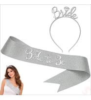 Bride Taç ve Bride To Be Kuşak Seti - Gümüş
