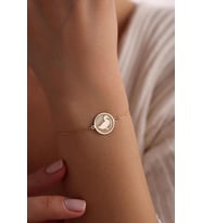 Kişiye Özel Ördek Figürlü Bileklik 925K Gümüş (Gold)