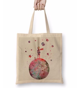 Le Petit Prince Küçük Prens 02 Bez Çanta Uzun Saplı