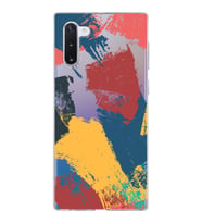 Samsung Galaxy Note 10 Kapak Brush Stroke Tasarımlı Şeffaf Silikon Kılıf