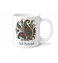 Paisley Deseni Baskılı Kupa Bardak Özel Tasarım Hediye Porselen Mug