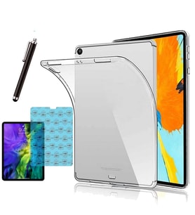 Apple iPad Pro 11 2018 Uyumlu A2013 A1934 Şeffaf Kılıf Cam Kalem Set