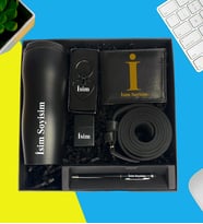Kişiye Özel Premium Aksesuar Set Termos Bardak Cüzdan Kemer Metal Cakmak,Metal Kalp Anahtarlık Touch pen Kalem Erkek Hediye Set