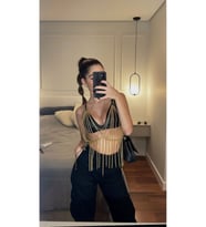 Gümüş Göğüs Zinciri, Halka Detaylı Cool Vücut Kolyesi