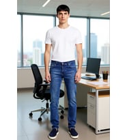 Erkek Açık Comfort Denim Dar Paça Pantolon Fonksiyonel Dayanıklı Kaliteli Konforlu Estetik