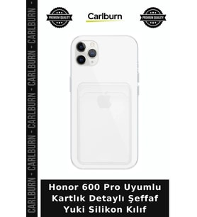 Honor 600 Pro Uyumlu Kartlık Detaylı Şeffaf Yuki Silikon Kılıf Mobil Aksesuar Telefon Kapağı