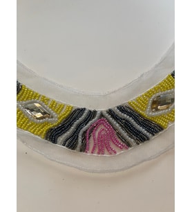 23X5 CM TAŞLI BONCUKLU TASARIM KIYAFET YAKA AKSESUARI APLİK DİKİŞ