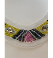 23X5 CM TAŞLI BONCUKLU TASARIM KIYAFET YAKA AKSESUARI APLİK DİKİŞ