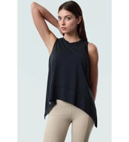 Yoga Spor Bluz Nefes Alan Micro Örme Polyester Kumaş Dayanıklı Malzeme Modern Stil (Siyah)