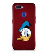 Oppo A5S Soft Premier Kapak Donald Duck-B Tasarımlı Silikon Kılıf - Mürdüm (Şeffaf)