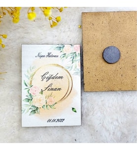 30 Adet Ahşap Nikah Buzdolabı Magnet Nikah Hediyelikleri 6-