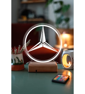 Mercedes Logo Araba 16 Renk Kumandalı 3D Gece Lambası