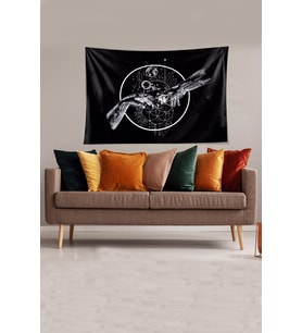 Siyah Ademin Yaratılışı Leke Tutmaz Kadife Kumaş Duvar Örtüsü Duvar Halısı Tapestry