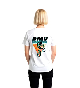 Kadın Retro BMX Bisiklet Grafik Baskılı Kısa Kollu Tişört Konforlu Kesim Günlük Rahat Modern Şık