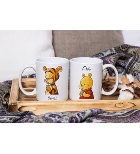 Winnie The Pooh Tasarımlı İkili Kupa Seti Kişiye Özel