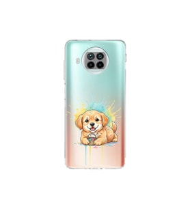 Xiaomi Mi 10T Lite ile Uyumlu Splash Köpek Tasarımlı Şeffaf Silikon Kılıf