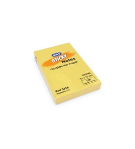Mas Yapışkanlı Not Kağıdı 100 Sayfa 51x76mm Pastel Sarı 3656 (12 Koçan)