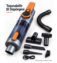 Taşınabilir El Süpürgesi Başlık ve Esnek Hortum Setli