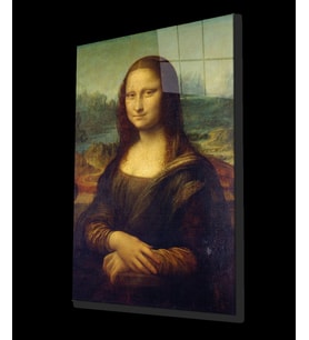 Mona Lisa Portresi Sanat Cam Tablo, Ev ve Ofis Duvar Dekoru, Hediyelik Büyük Temperli 4 mm Cam Tablo