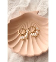 ELNES GOLD RENK DAMLA İNCİLİ KÜPE
