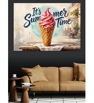 Summer Time Dondurma Keyfi Tabelası Dekoratif Kanvas - Mdf Ahşap Tablo