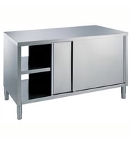 Electrolux Professional İki Taraftan Kapılı (pass-thru) Dolaplı Çalışma Tezgahı, 1 Ara Raflı Ve 4 Kayar Kapılı, (4 Ayaklı) - 1200 Mm TND1200EN