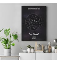 DECORITA Cam Tablo Kişiye Özel Yıldız Haritası 50cm x 70cm (Siyah)