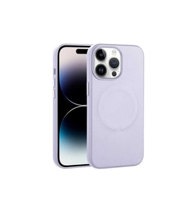 Apple iPhone 14 Pro Max Uyumlu Kılıf PU Deri M-safe Wireless Şarj Özellikli Zore Derix Kapak (Lila)