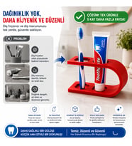 Diş Fırçası ve Diş Macunu Tutucu Stand – Tezgâh Üstü Banyo Organizeri - Diş Fırçalık