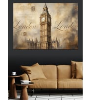 London Big Ben Saat Kulesi Dekoratif Kanvas - Mdf Ahşap Tablo